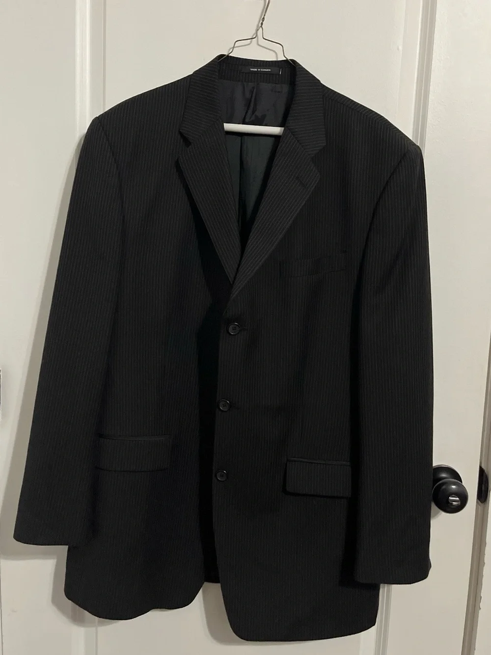Calvin Klein Black Pinstripe Suit Jacket